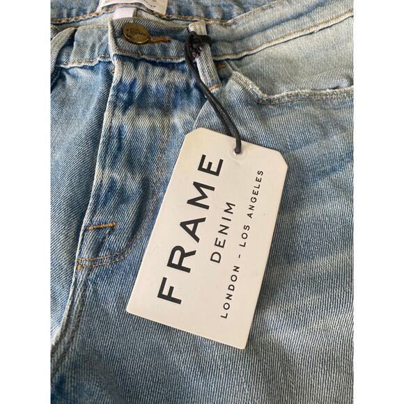NWT Women’s FRAME Cropped Wide Leg Jeans Pants Raw Hem 27 - Picture 5 of 7